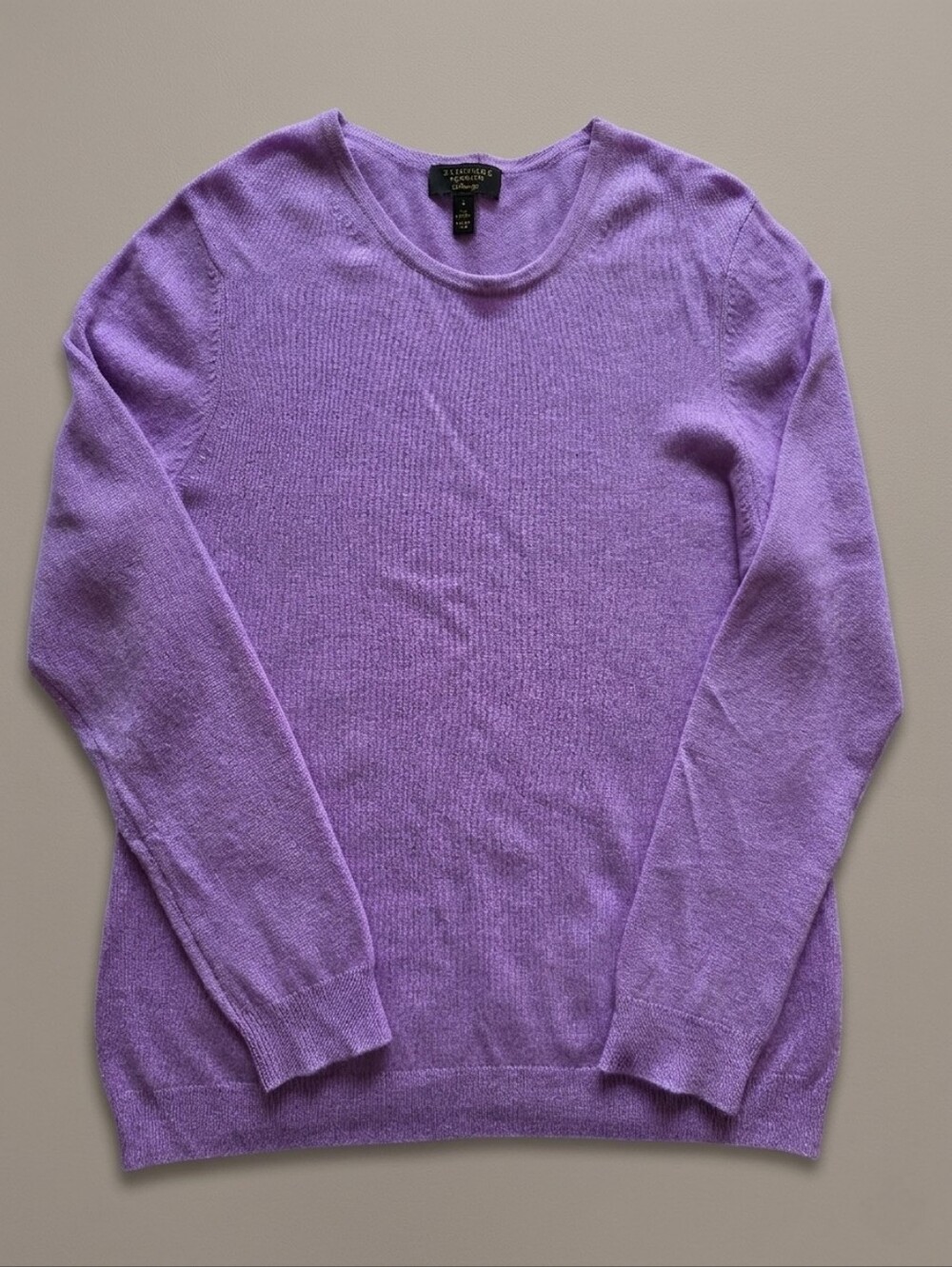 Charter Club 100% Cashmere Sweater  L Lavender Crewneck Knit Soft Quiet Luxury